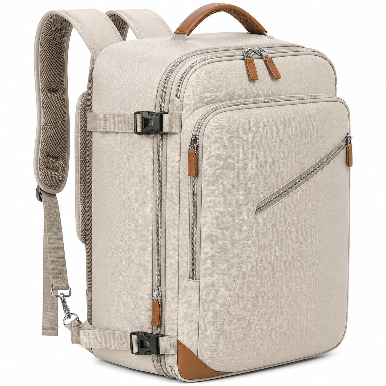 Sac à dos extensible beige pour voyage et affaires