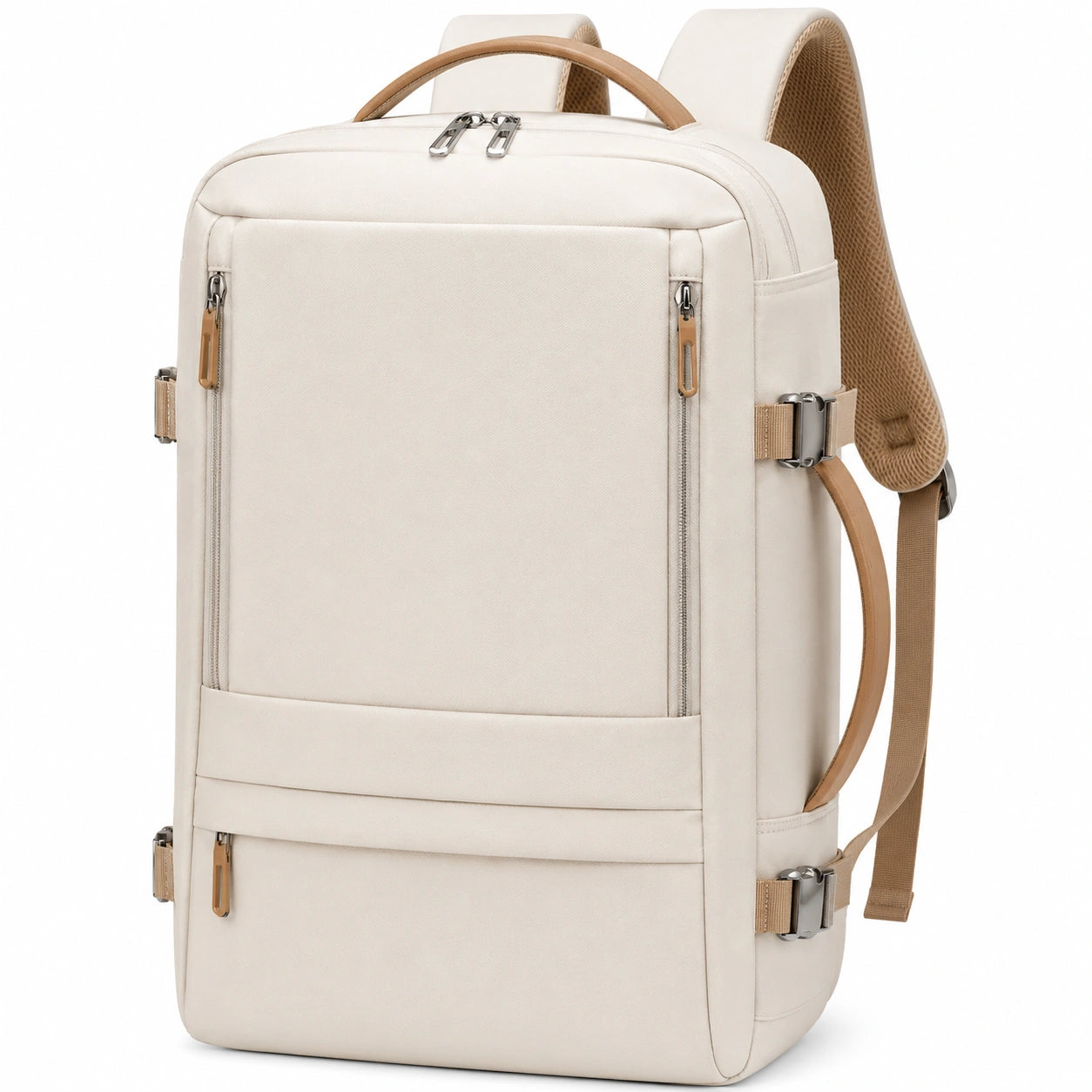 Sac à dos beige 20L avec compartiments multiples
