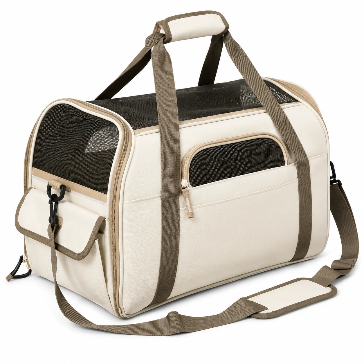 Sac de transport pour animaux beige et brun - Taille moyenne