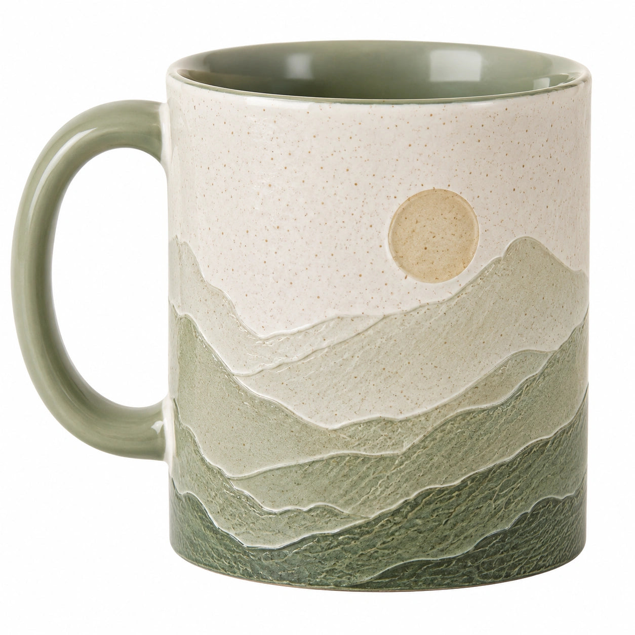 Tasse en céramique avec motif de paysage verdoyant