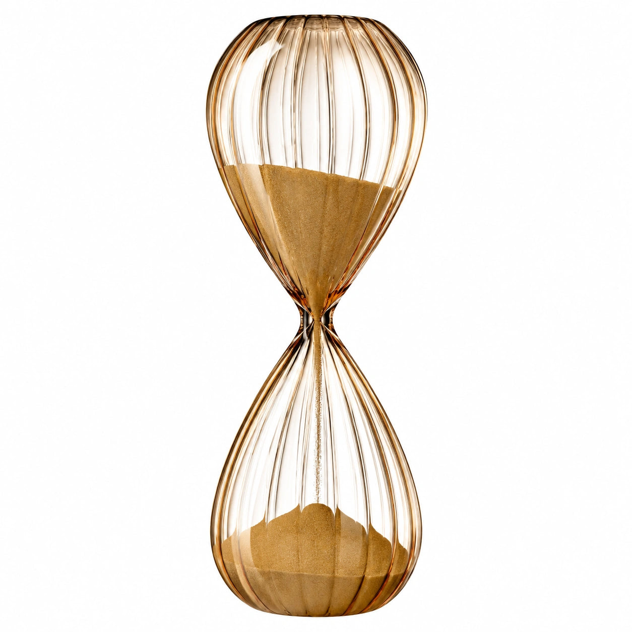 Sablier Décoratif en Verre Doré, 60 Minutes