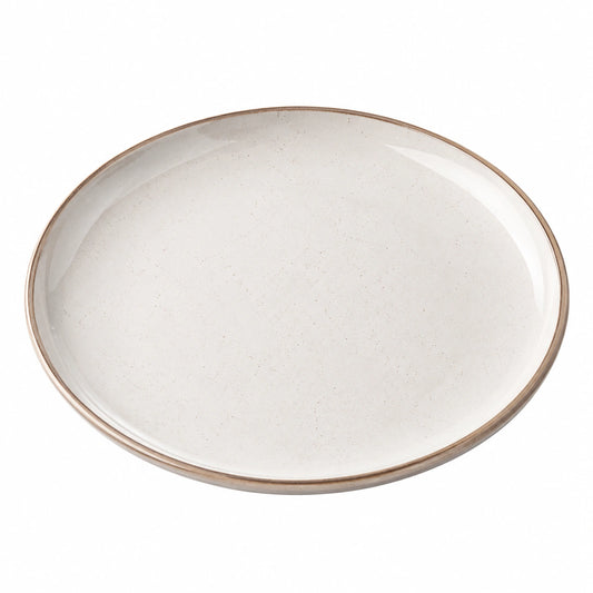 Assiette Ronde Émaillée Blanc Cassé 28cm