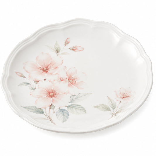 Assiette à dessert en porcelaine avec motif floral rose