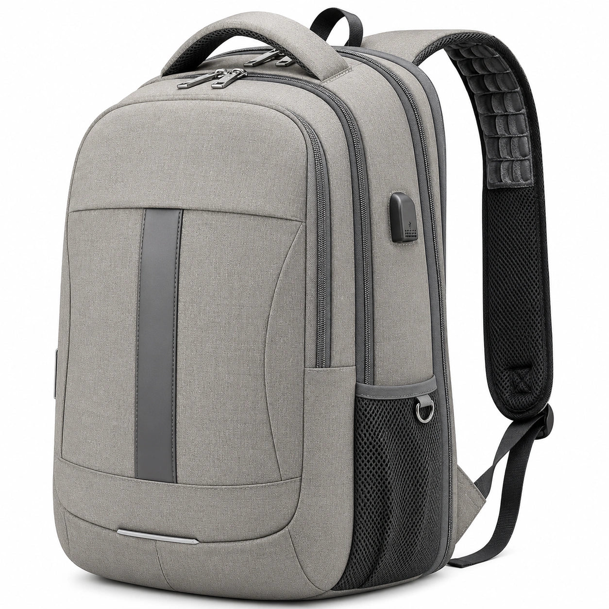 Sac à dos gris multifonction avec port USB