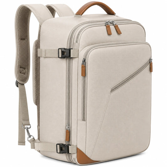 Sac à dos extensible beige pour voyage et affaires