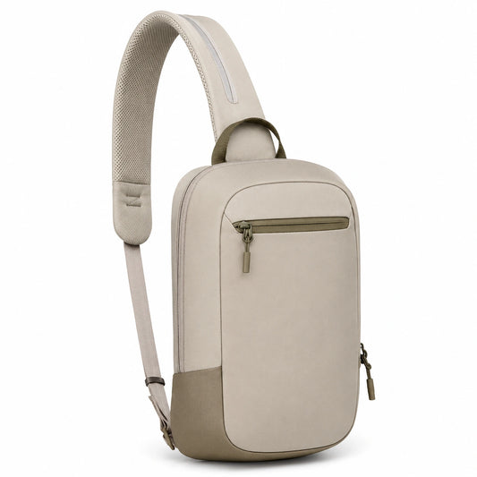 Sac à bandoulière moderne beige 6L avec fermeture éclair
