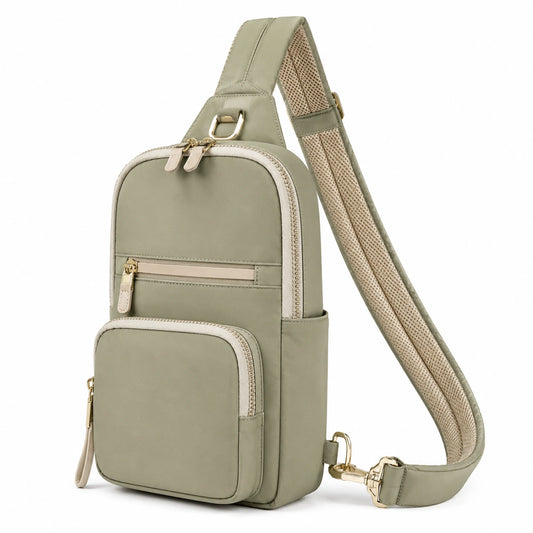 Sac à bandoulière ergonomique vert kaki avec sangles réglables