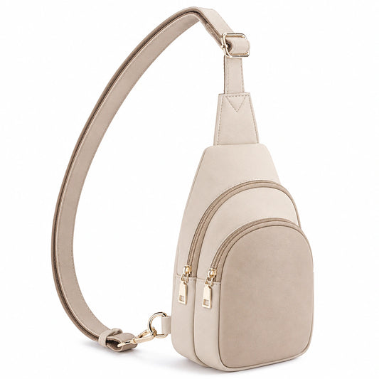 Sacoche à Bandoulière Multipoche Beige