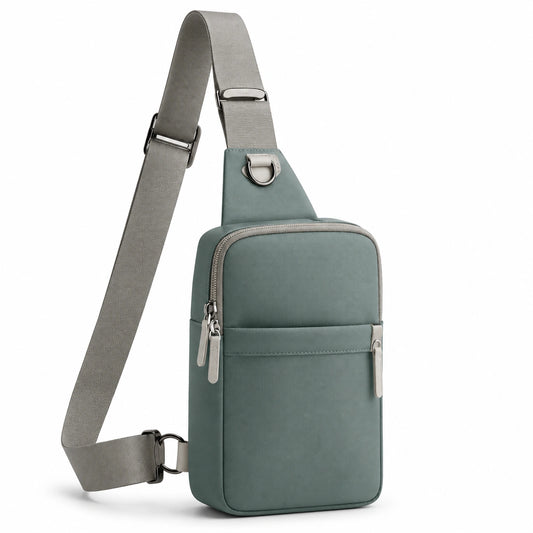 Sac à bandoulière compact vert avec sangle réglable