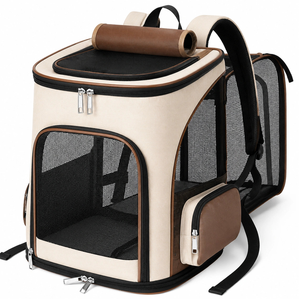 Sac à dos de transport pour animaux Beige et Brun