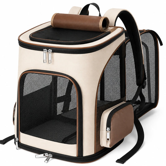 Sac à dos de transport pour animaux Beige et Brun