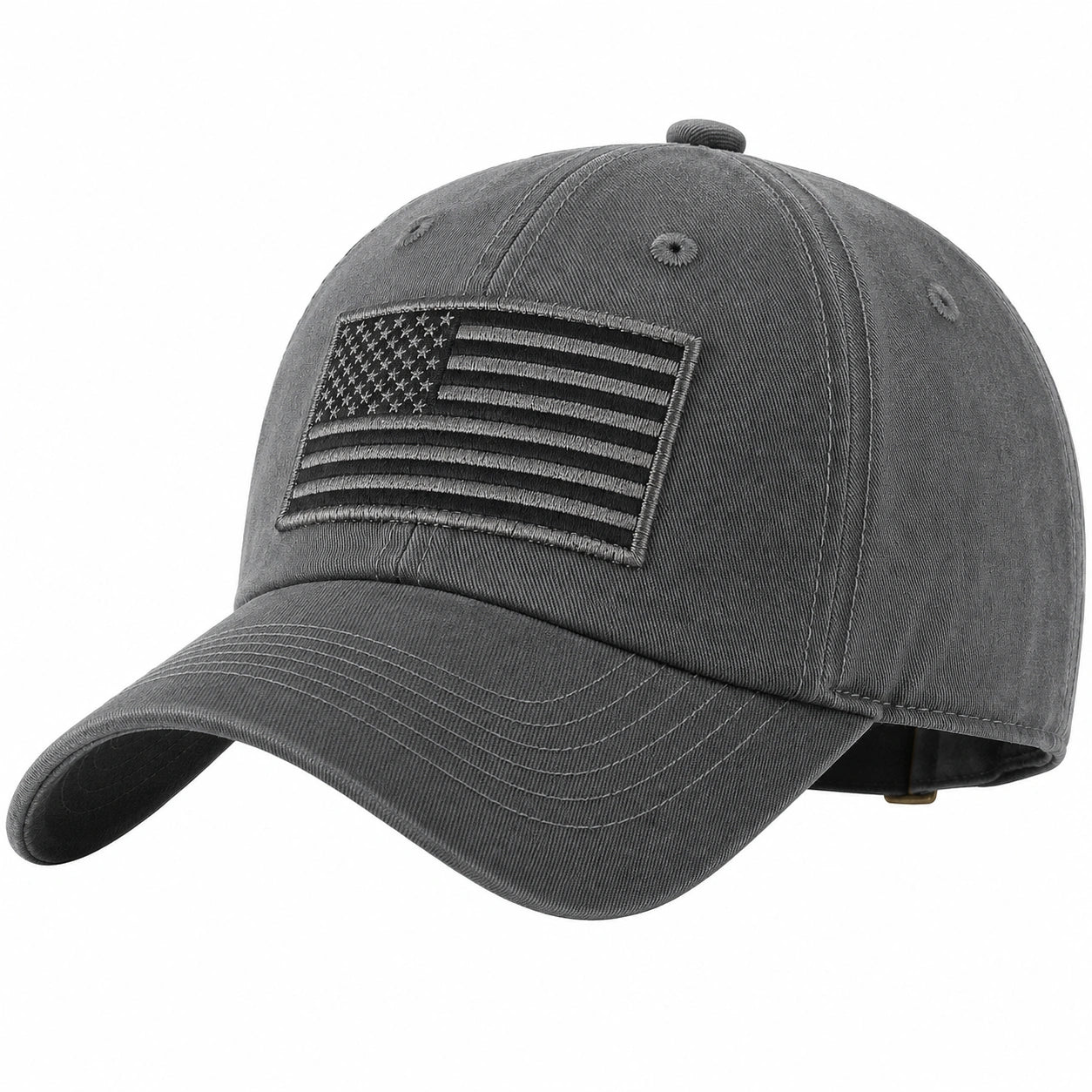 Casquette unisexe gris avec drapeau américain brodé