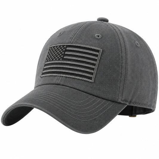 Casquette unisexe gris avec drapeau américain brodé