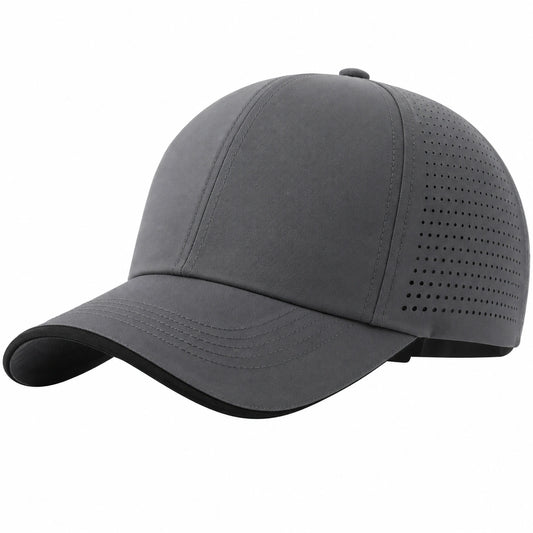 Casquette grise respirante avec sangle ajustable