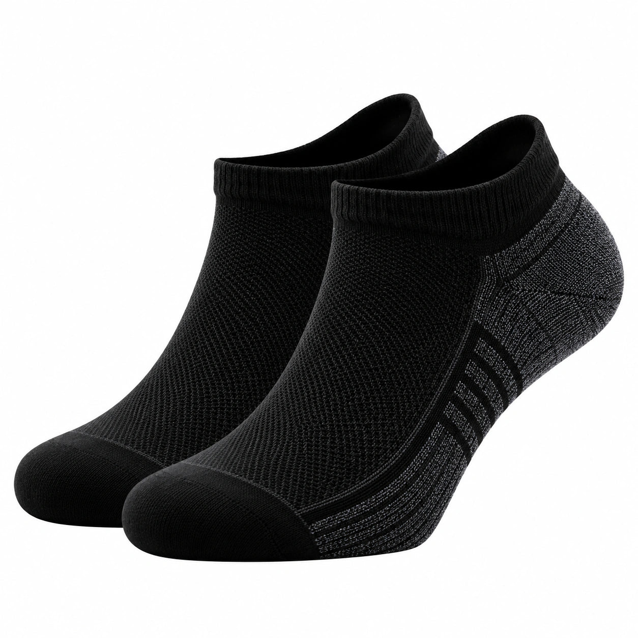 Chaussettes basses respirantes noir et gris
