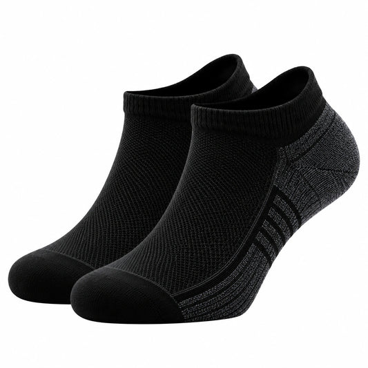 Chaussettes basses respirantes noir et gris