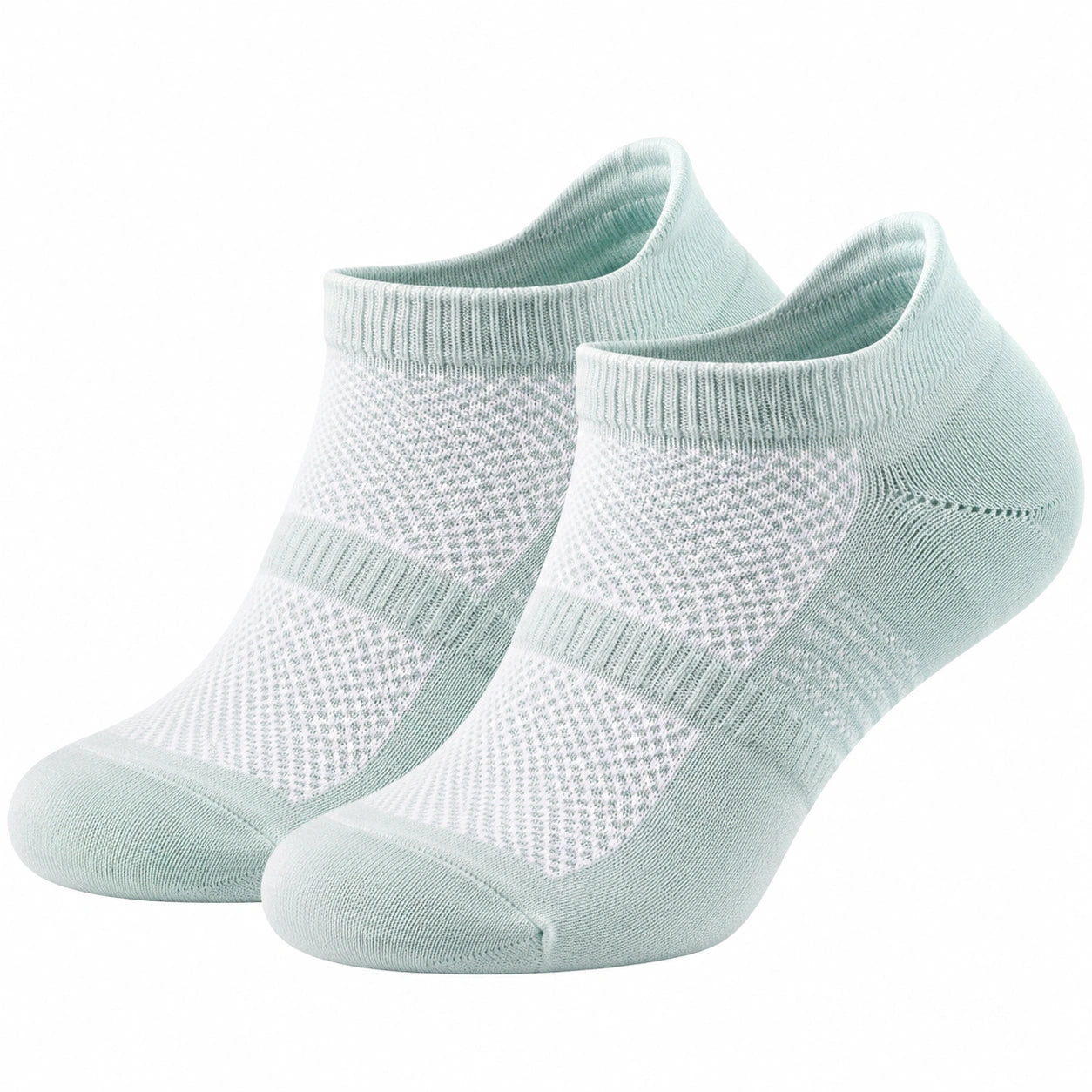 Chaussettes Basses Vertes et Blanches Respirantes