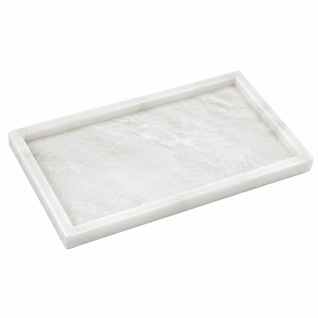 Plateau rectangulaire en marbre blanc élégant