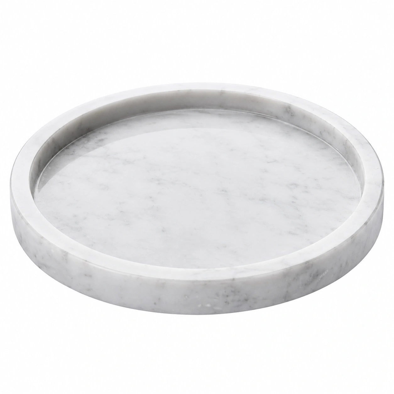 Plateau rond marbre 30 cm blanc