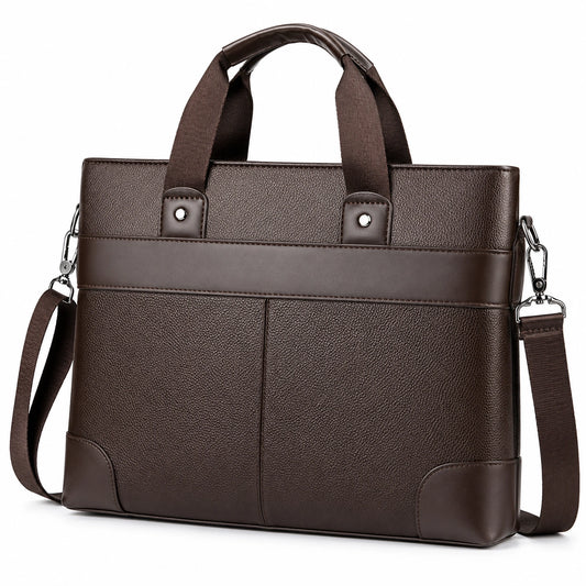 Sacoche Professionnelle Homme en Similicuir Marron
