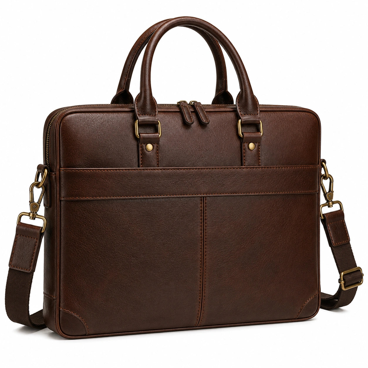 Sacoche en cuir marron pour ordinateur portable 15 pouces