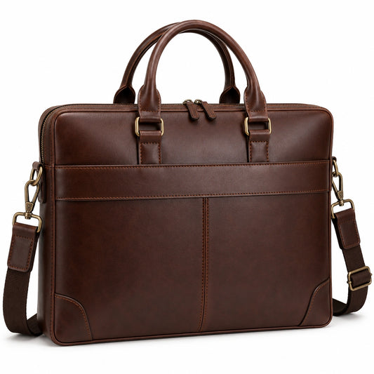 Sacoche d'affaires marron pour ordinateur portable 15 pouces