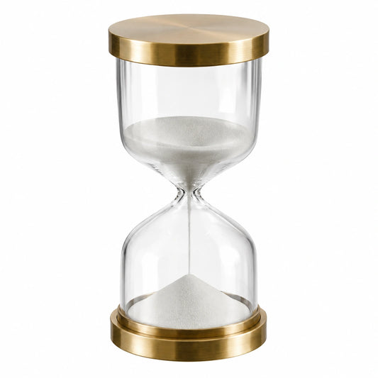 Sablier Décoratif en Verre et Laiton Doré 25cm